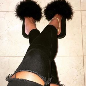 nwot nike cute fur slides